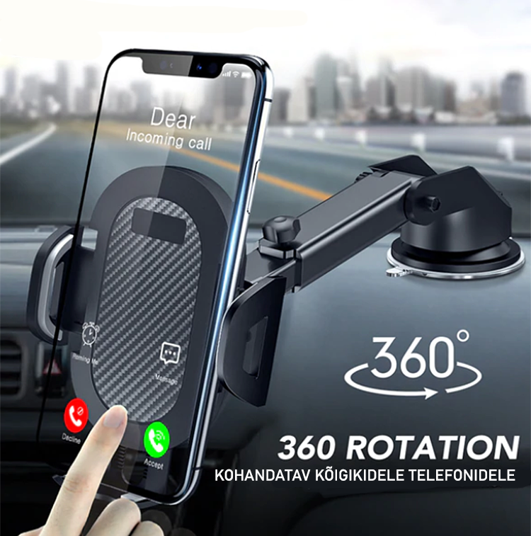 ProCar™ 360° väga tugev telefonihoidja ilma magnetita
