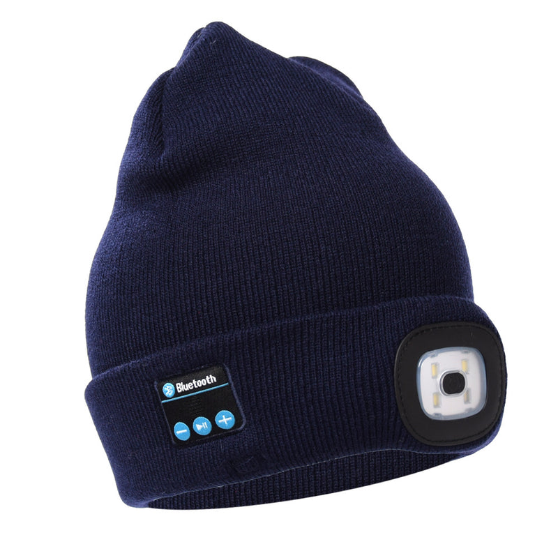 Kolm ühes trendikas müts: soe, bluetooth ja LED-valgustus