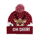 LED Christmas Hat Sweater Knitted Beanie Christmas Light Up Knitted Hat Christmas Gift for Kids Xmas 2021 New Year Decorations