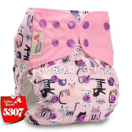 [Littles&Bloomz]2021 Washable Reusable Cloth Diaper Ecological Adjustable Real Pocket Nappy Fit 0-2year 3-15kg Baby Insert