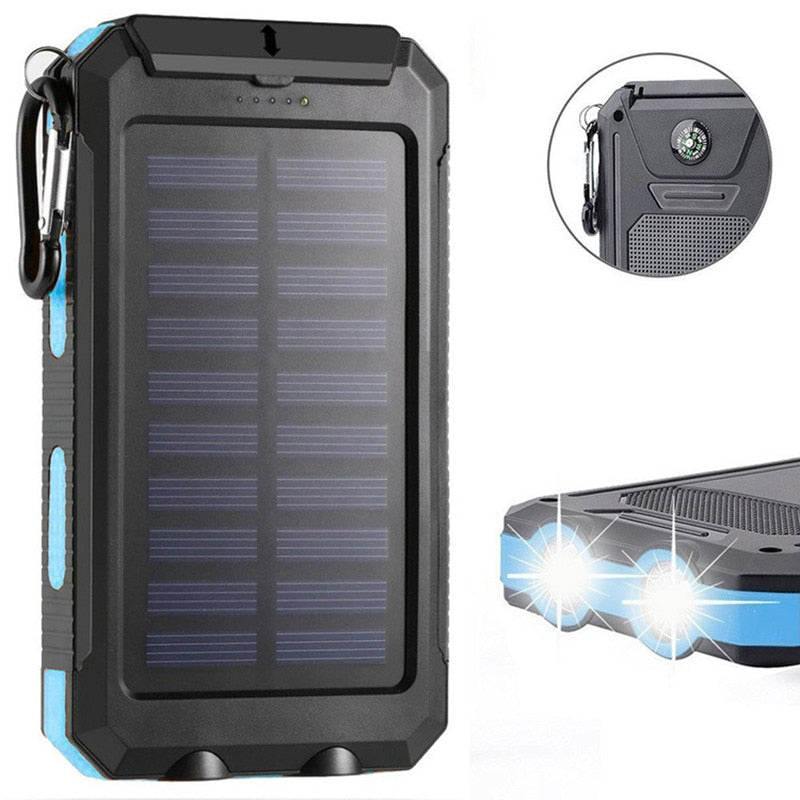 SolarPower™ 20 000mAh päikesepatareiga laetav LED-tuledega võimas akupank