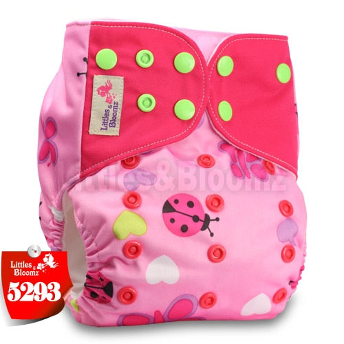 [Littles&Bloomz]2021 Washable Reusable Cloth Diaper Ecological Adjustable Real Pocket Nappy Fit 0-2year 3-15kg Baby Insert